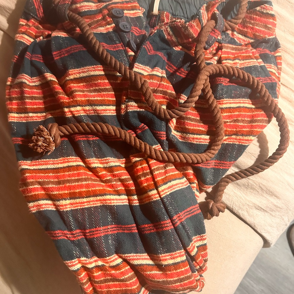 Free People Striped Wide Leg Pants - Red and Black